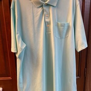 Greg Norman Polo Shirt Mens XL Mint Green PlayDry Golf Performance Shark Logo
